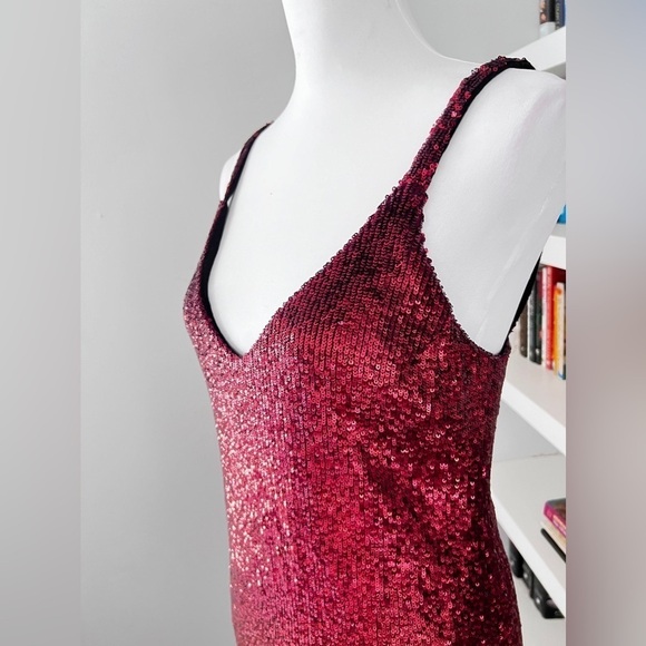 REFORMATION Women's Red Sequins Bordeaux Jimmy Mini Dess size XS - Picture 6 of 16